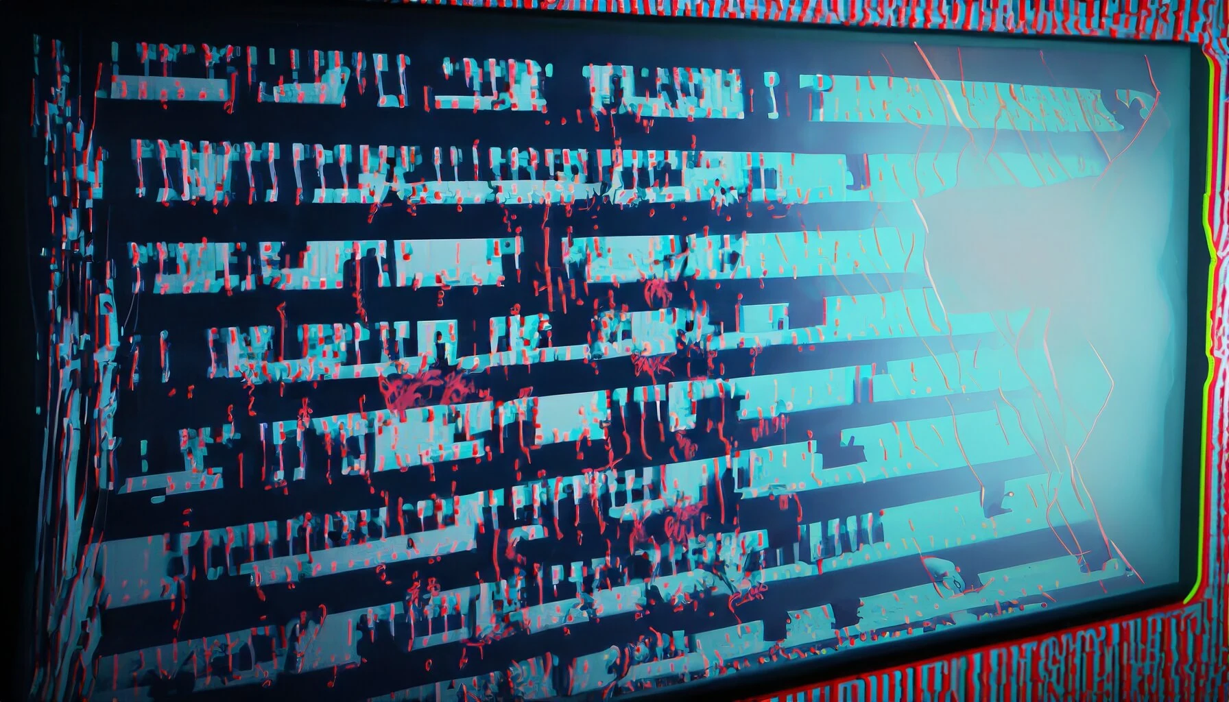 Firefly imagine prompt A computer screen covered in a web of intricate malware code showcasing th 1